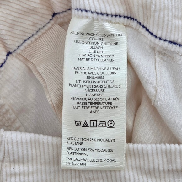 Maeve Anthropologie Colette Wide Leg Corduroy Pants 27 Ivory Cream High Rise - Picture 8 of 8